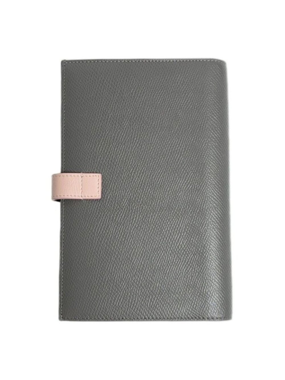 Celine Large Strap Wallet Grained Calf Skin Gray Vintage Pink Bifold - Picture 3 of 13